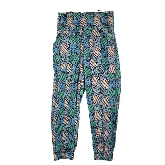Free People Movement The Way Home Printed Joggers Womens Small Blue Green Floral - Picture 4 of 12